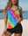 Women's Swimwear Tankini 2 Piece Boy Leg Swimsuit Backless Vacation Beach Wear Ombre U Neck Sleeveless Bathing Suits
