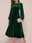 Women's Velvet Dress Round Neck Long Sleeve Flared Midi Green Elegant Holiday Party Dinner Formal Occasion Various Sizes