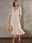 Women's Casual Dress Cotton Linen Dress Swing Dress Midi Dress Patchwork Basic Daily V Neck Half Sleeve Summer Spring Apricot Plain