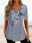 Women's T shirt Tee Henley Shirt Floral Button Print Holiday Weekend Tunic Basic Short Sleeve Round Neck White
