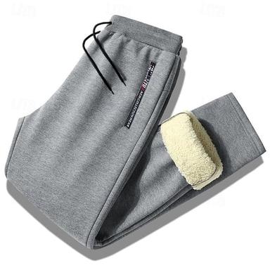 Men's Sherpa Fleece Pants Sweatpants Joggers Winter Pants Pocket Letter Warm Daily Leisure Sports Going out Streetwear Casual Black Black Straight Leg Micro-elastic