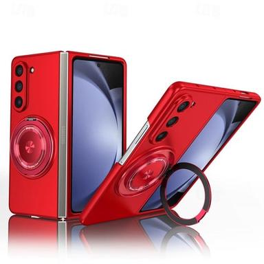 Phone Case For Samsung Galaxy Z Fold 6 Z Fold 5 Z Fold 4 Z Fold 3 Flip Cover Ring Holder Magnetic Support Wireless Charging Armor PC
