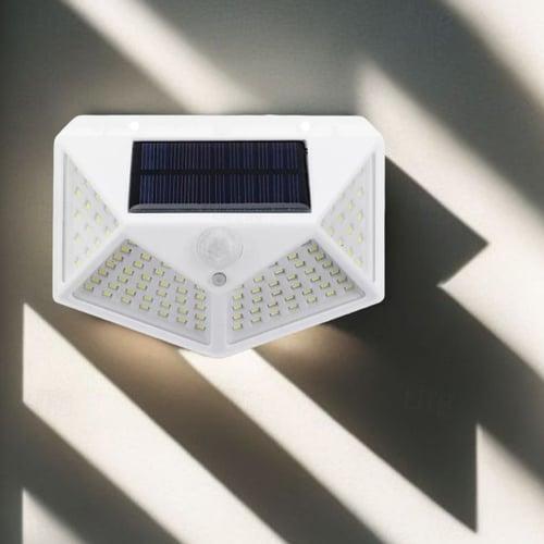 Solar Wall Lights Outdoor 100LEDs 3 Modes 270 Lighting Angle Solar Motion Sensor Outdoor Lamp IP65 Waterproof Light Control Solar Wall Lamp Suitable for Garage Fence Deck Courtyard